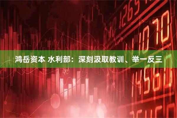 鸿岳资本 水利部：深刻汲取教训、举一反三